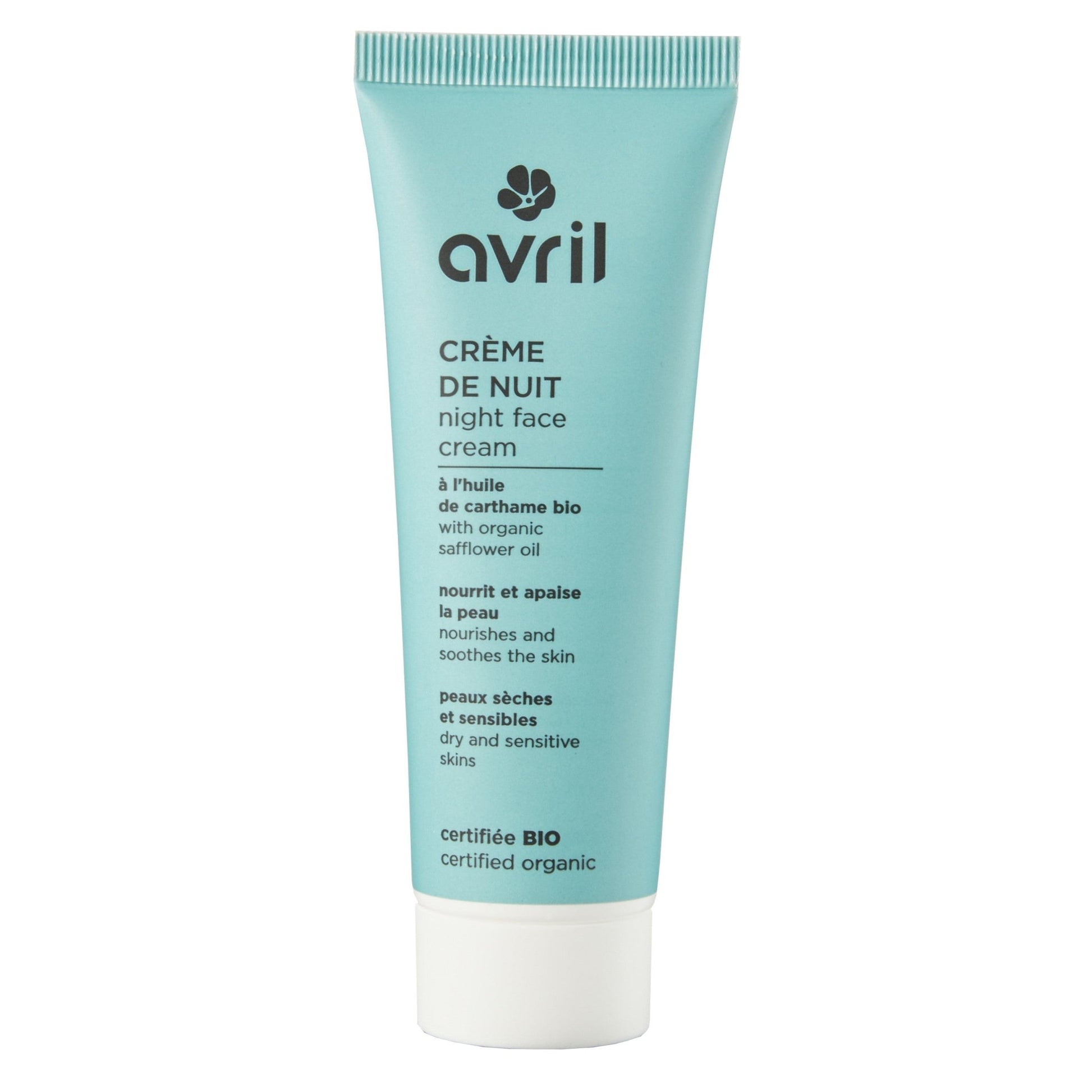 Avril crème de nuit bio peaux sèches et sensibles - Benedetti