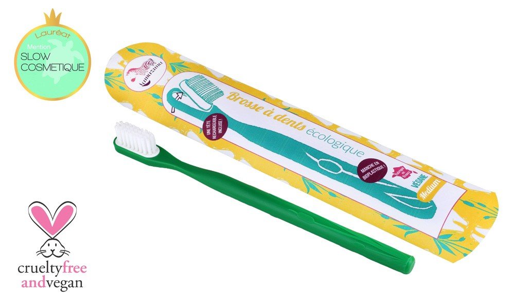 Brosse à dents vert médium à tête rechargeable lamazuna - Benedetti