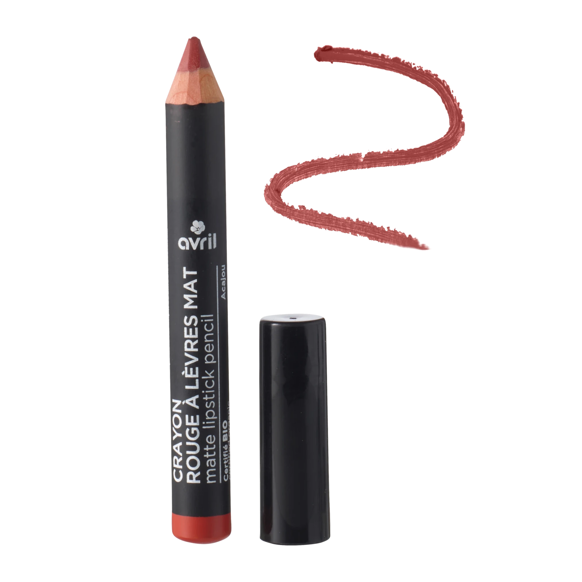 Crayon rouge à lèvres mat Acajou bio Avril - Benedetti