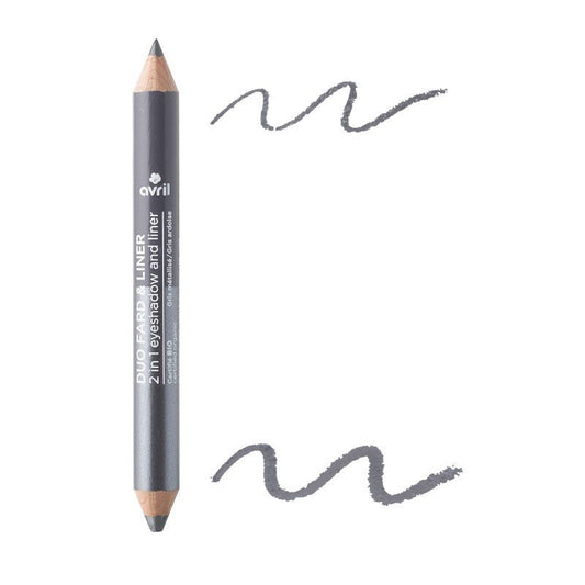 Duo fard & liner Gris métallisé/ Gris ardoise bio Avril - Benedetti