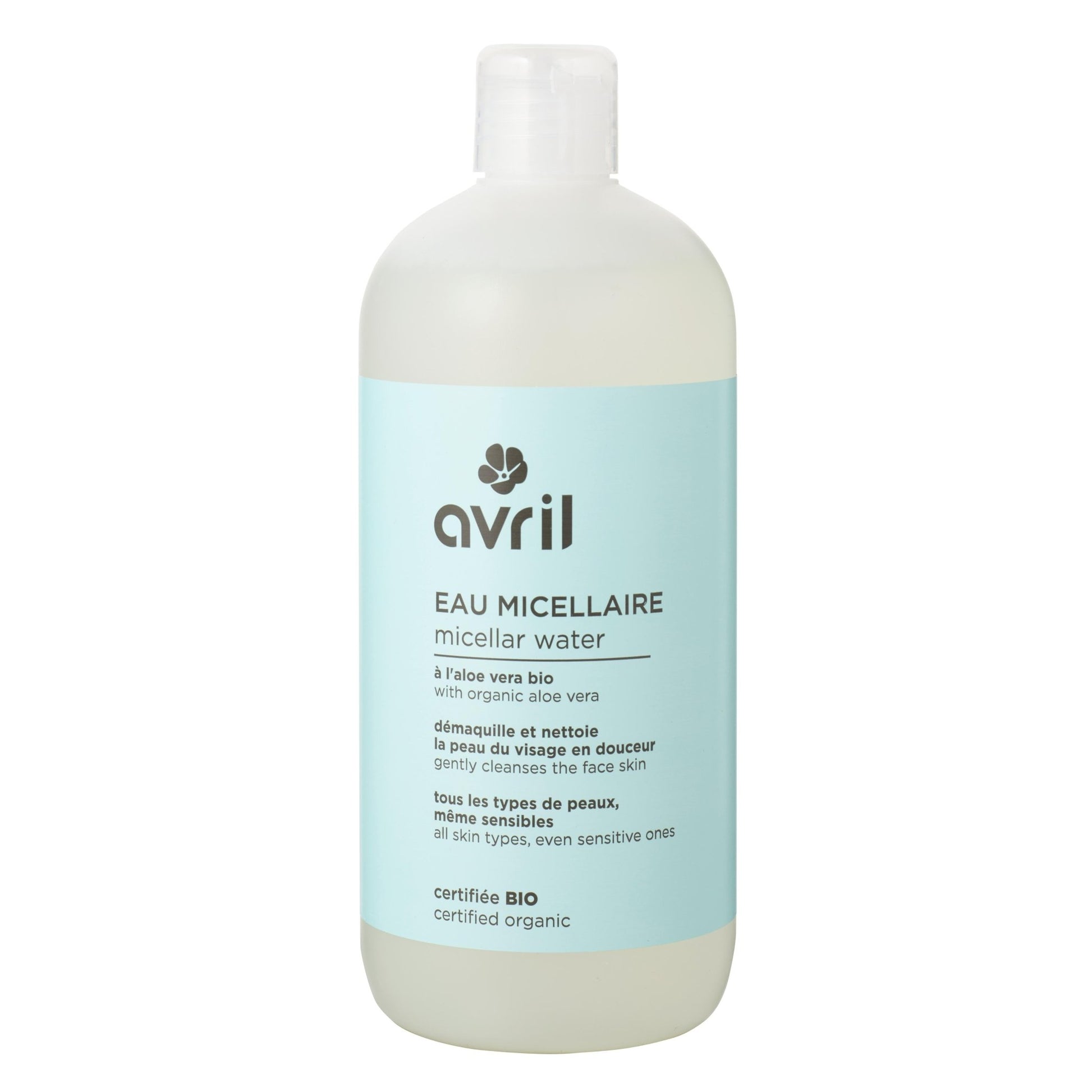 Eau micellaire au jus d'aloe vera Bio 500ml Avril - Benedetti