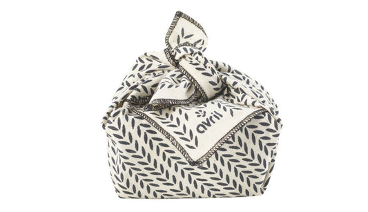 Furoshiki en coton bio imprimé Feuillage 32x32cm Avril - Benedetti