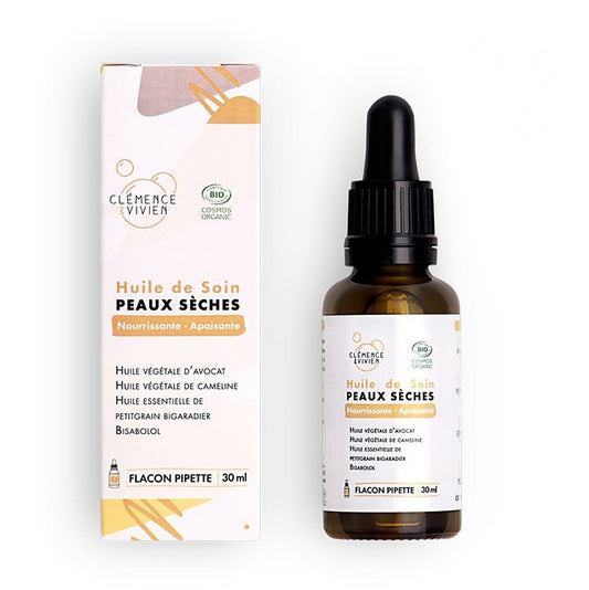 Huile de soin peaux sèches 30ml Clémence et Vivien - Benedetti