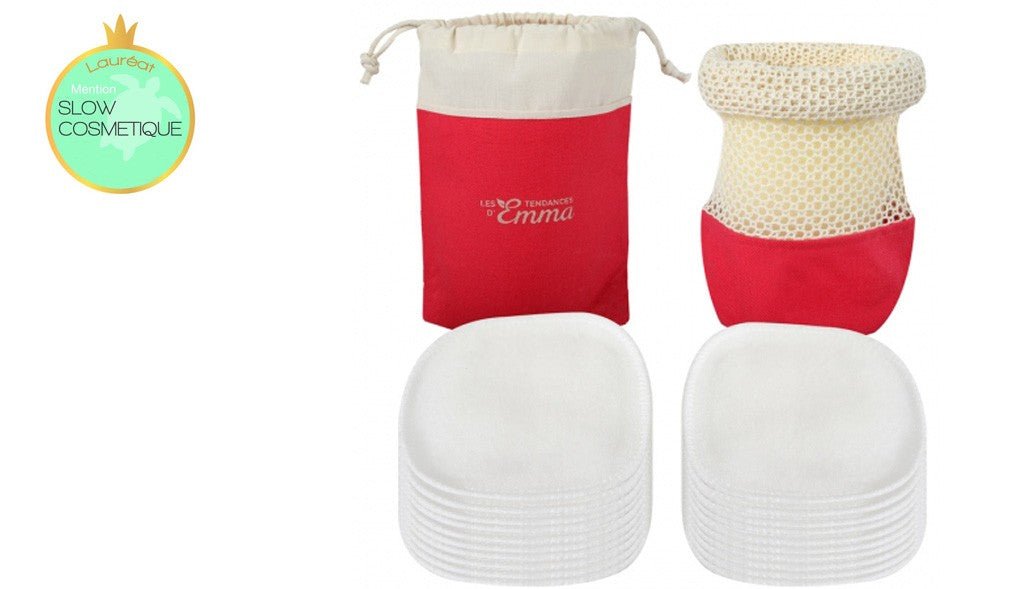 Kit eco belle trousse en édition limitée carrés eucalyptus bi face Les tendances d'emma - Benedetti