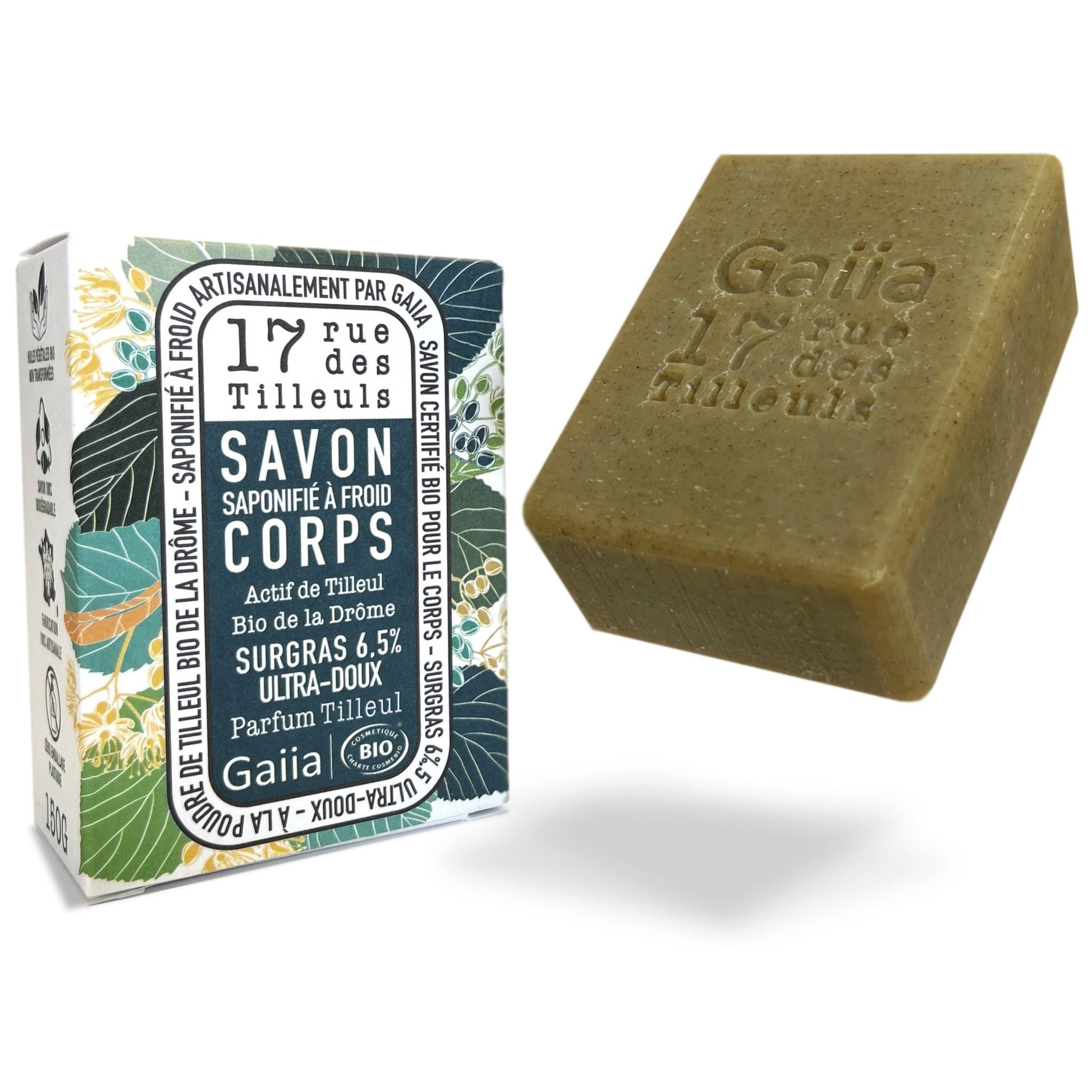 Savon solide Corps Bio au tilleul Gaiia 150g - Benedetti