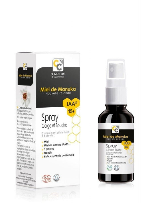Spray Bio gorge et bouche au miel de Manuka Comptoirs et Compagnies 25ml - Benedetti